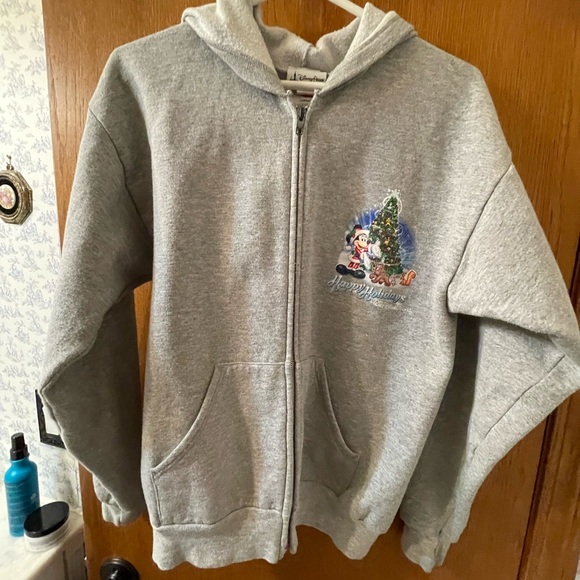 Hanes Other - Disney Parks World Happy Holidays Christmas  Jacket Youth XL Zip Hoodie